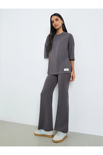 Styli Printed Oversized T-Shirt and Wide Leg Leggings Co-Ords