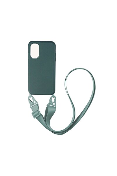 Sonique Θήκη Σιλικόνης με Strap CarryHang Xiaomi Poco F3 / Mi 11i Πράσινο Σκούρο