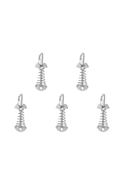 Choice1 slivery 5pcs Camping Adjustable Plank Spiral Shaped Fish Bone Deck Ca...