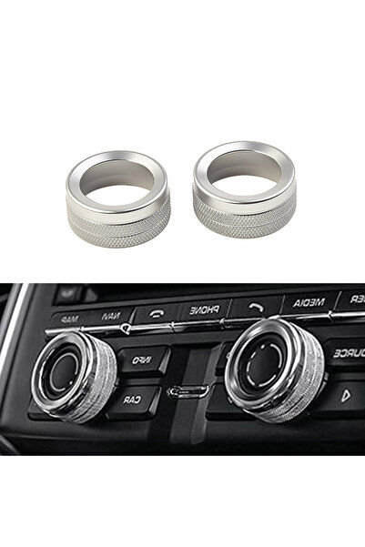 Choice 2pcs For Porsche Car Volume Radio Knob Cover Chrome Silver For Porsche...