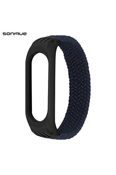 Sonique Λουράκι Braided για Xiaomi Mi Band 3/4/5/6 Μπλε Σκούρο