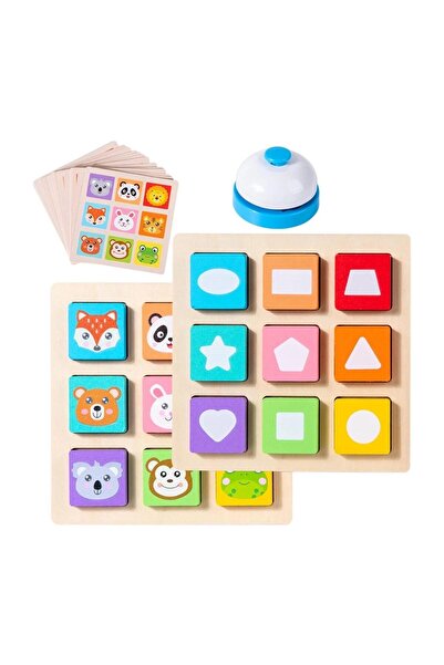 SARALMA Set educativ de potrivire din lemn cu animale si forme geometrice, cu...