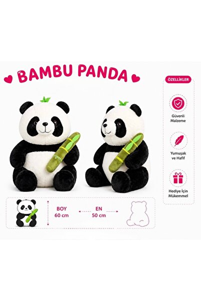 KidzFun Peluş Oyuncak Bambu Panda 60 cm