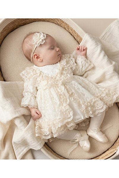 PARK BEBE Baby Girl 0/3-3/6 Months Orchid Mevlütlük Set with Lace Details, Pr...