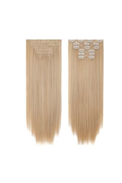 animis beauty Extensii de păr blond miere deschis, drepte, 16 agrafe, 57 cm, ...