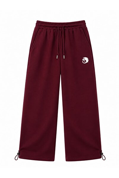 zaee Pantaloni de trening largi, cu broderie dragon și picior ajustabil