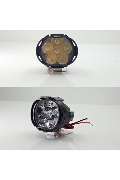 ASTRA LED 2 Adet 6 Ledli Motosiklet Scooter Uyumlu Led Sis Farı Çakar Ve Sabit Mod Açma Kapatma Tuşlu Lamba
