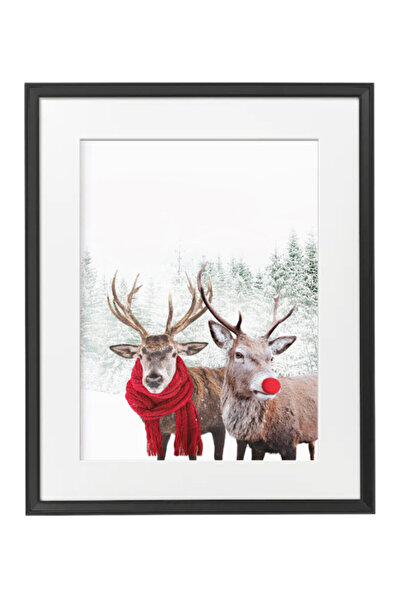 Boomah Accessories Deer Winter Wall Art Poster with Frame 50x40cm
