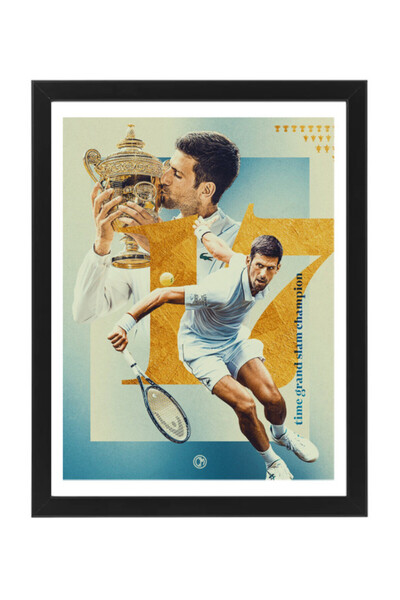Boomah Accessories Novak Djokovic Tennis Poster with Frame 30x40cm