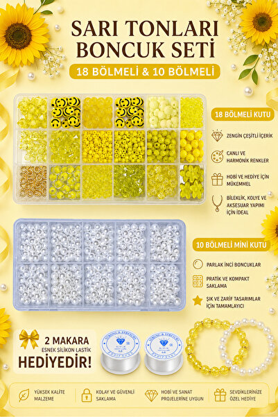 By MO Accessories Žute perle i set bisernih perli za pravljenje narukvica i o...