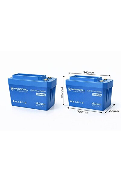 Megacell 12,8v 210ah Lifepo4 Prizmatik Lityum Demir Fosfat Akü Bluetooth