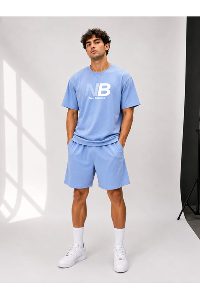 ZAVIXO Men's Oversize T-Shirt Shorts Set Modern Casual Combination