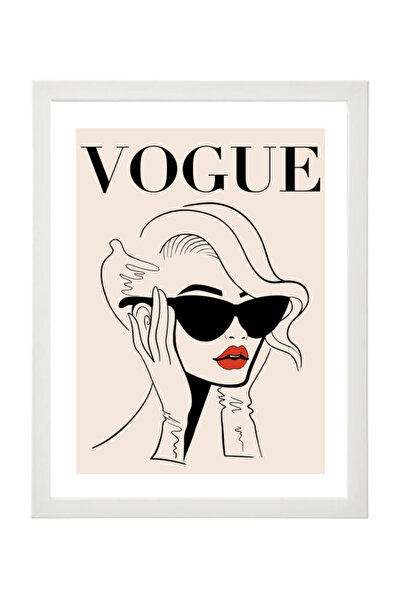 Boomah Accessories Vogue Fashion Girl Design Abstract Wall Art Poster with Fr...