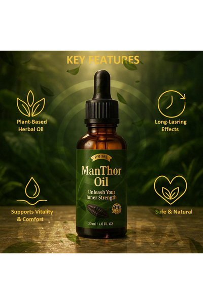 QAWORA Manthor Men’s Herbal Body Oil – Unleash the Inner Strength & Vitality | 30ml | USA Formula