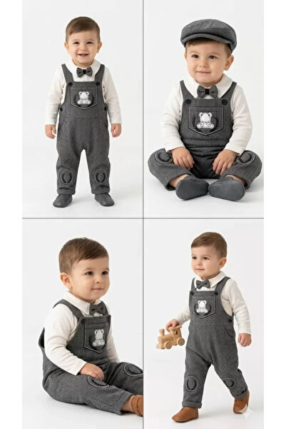 DMR Elegance 3/18 Month 3-Piece Salopet Baby Set with Hat