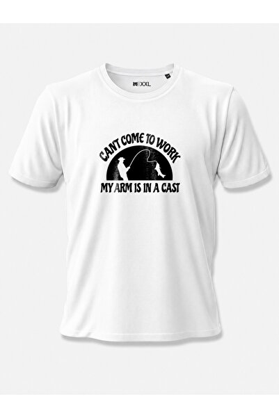 North Whiskers Can'T Come to Work Humorous Fisherman Themed Printed 100% Cott...
