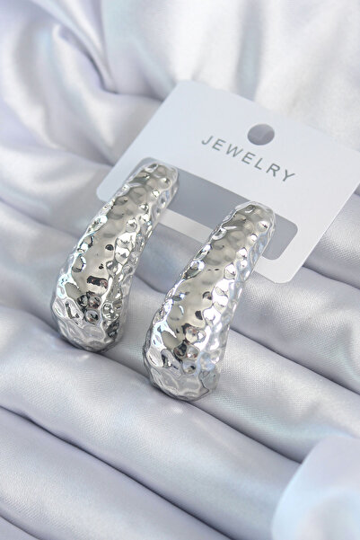 Generic Brand Silver Color Engraved Detail Brass Women's Earrings 5886 - Miii...