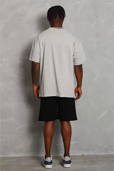 Efnaz style Unisex Oversize Plain Crew Neck T-Shirt - Gray - m - Gray