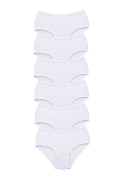OEM 6 Pieces Tutku Women's High Waist Bato Thick Rubber Panties White