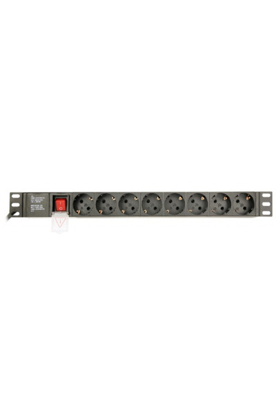 Gembird Cablu prelungitor EG-PDU-014, 8 prize Schuko, 1U, 16A, 3 m