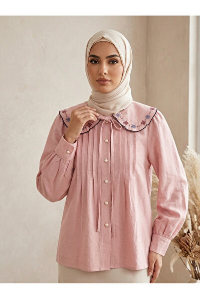LAYARA COUTURE LINEN EMBROIDED TOP LOOSE FIT FREE SIZE
