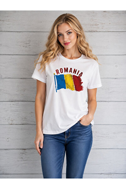 VODEXA تي شيرت كبير الحجم للجنسين مطبوع عليه Steagul Romaniei مصنوع من القطن ...