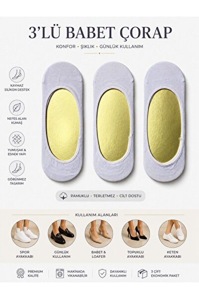 YAADE 3 Pairs of No-Show Silent Silicone Women's Suba Ballet Socks