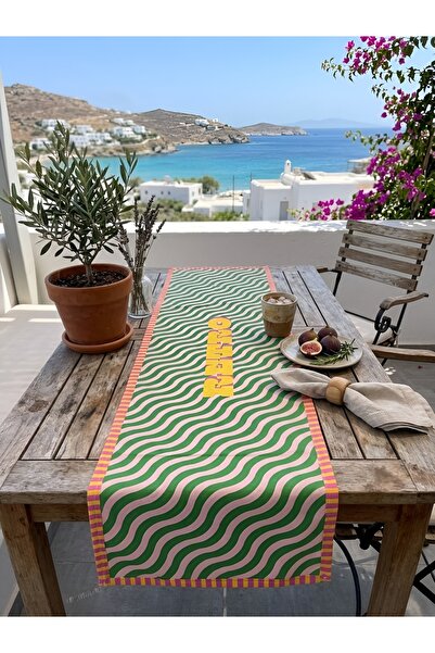 RahanDesign Retro Yazılı Dekoratif Runner - 45x145cm