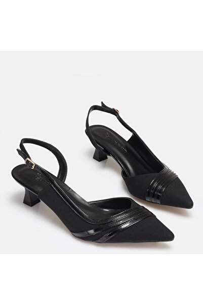 37Numara Large Size Women's Stiletto 41-42-43-44-Black Satin