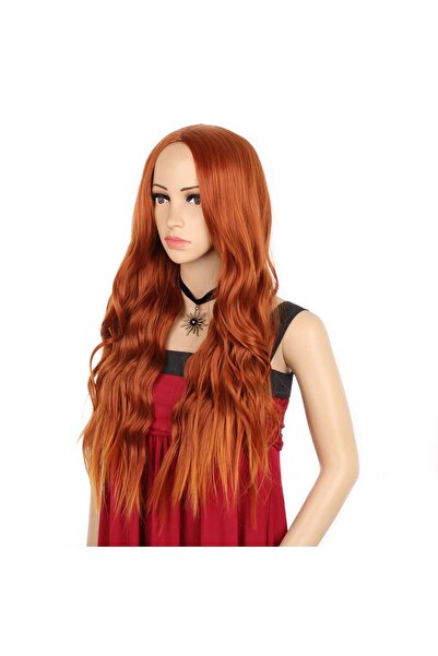 OEM Long, wavy wig, 60 cm, copper red, heat resistant