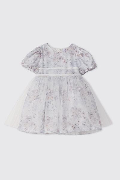 Panço Baby Girl Ecru Party Dress