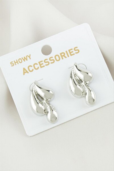 Generic Brand Gldisptm Water Drop Metal Earrings - (51426) Silver Color