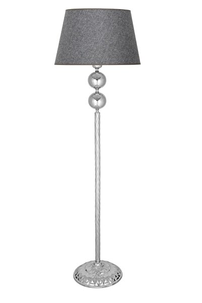 Vinner 2 Top Krom Kaplama Burgulu Metal Lambader Hasır Gri Başlıklı Modern Kö...