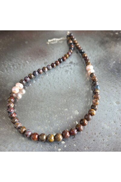 DRUZY Sky #54 Stone and Pearl Necklace