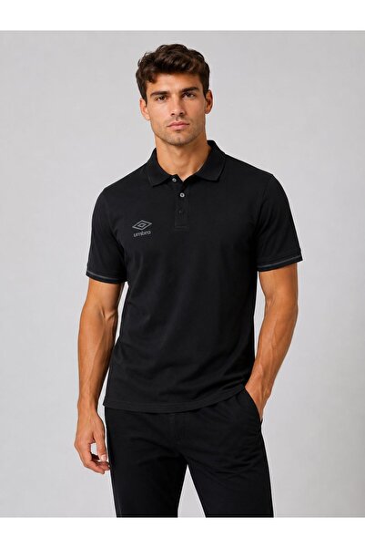 UMBRO Lotus Kamp Men's Black Cotton Polo Sports T-Shirt Tf0530