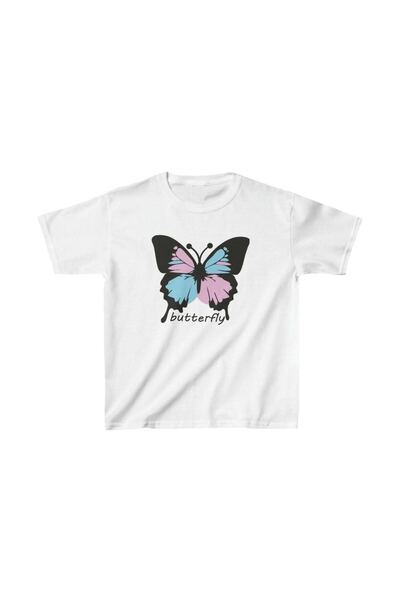 Mariposa Secret تي شيرت مطبوع للجنسين للأطفال - أبيض