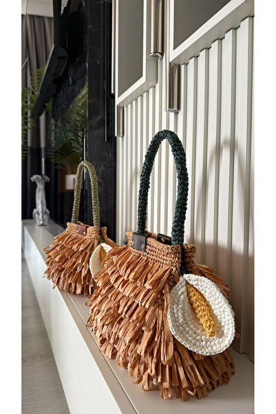 WOMANBAG Handmade Design Straw Shoulder Bag 37X21Cm