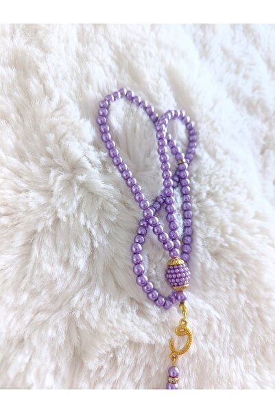 Muhtelif Bijuteri 99 Pearl Prayer Beads with Vav Letter and Tassel, Dowry Gif...