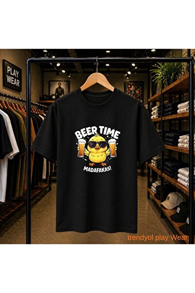 playwear Beer Tİme Madafakas Tricou cu decolteu rotund, cu imprimeu pe piept,...
