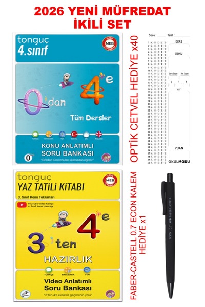 Tonguç Yayınları 3'ten 4'e Hazırlık Seti (2 Kitap 488 Sayfa) + Hediyeli