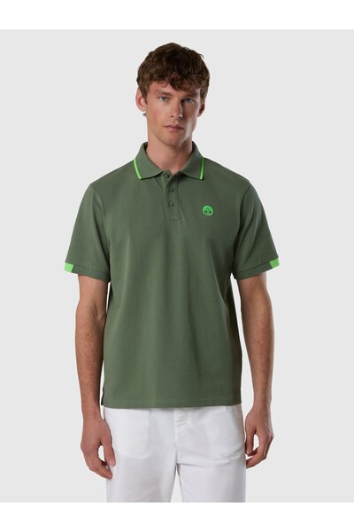 North Sails Regular Fit Neon Şerit Detaylı Erkek Organik Pamuk Polo Yaka Tişört