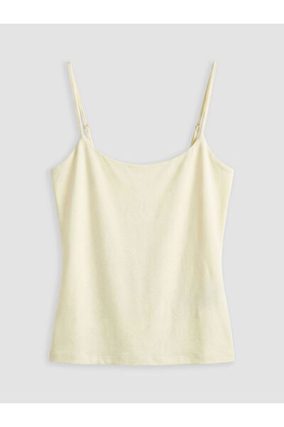 LC Waikiki New season yellow u-neck women's tank top with rope straps from gu...