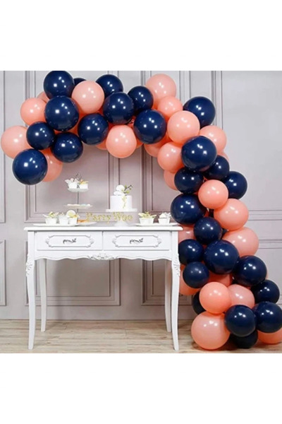 Partihane Midnight Blue Salmon Chain Balloon Set 2.5 Meters