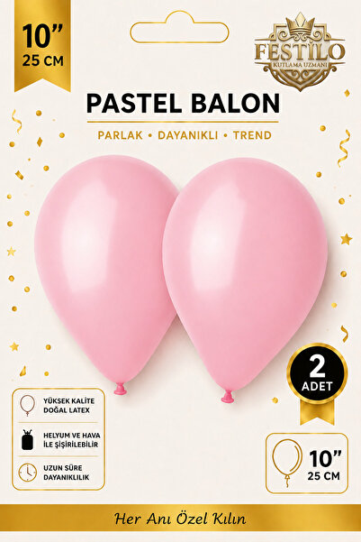 FESTİLO 10 İnç Pastel Balon 2 Adet Parti Doğum Günü Organizasyon Süsleme Balo...