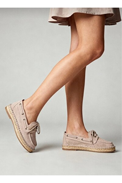 Lumis Shoes Kadın Hakiki Deri Süet Bağcıklı Loafer Günlük Ayakkabı