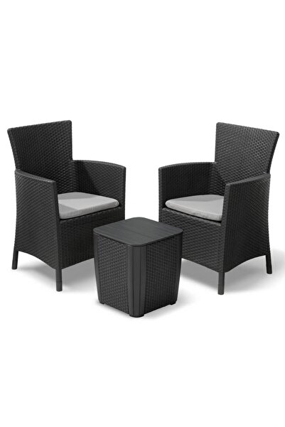 Keter Set mobilier de exterior Iowa, 3 piese, grafit 223929