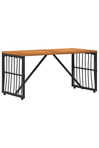 vidaxl Outdoor table Black 80 x 40 x 40 cm Steel and Polyrattan