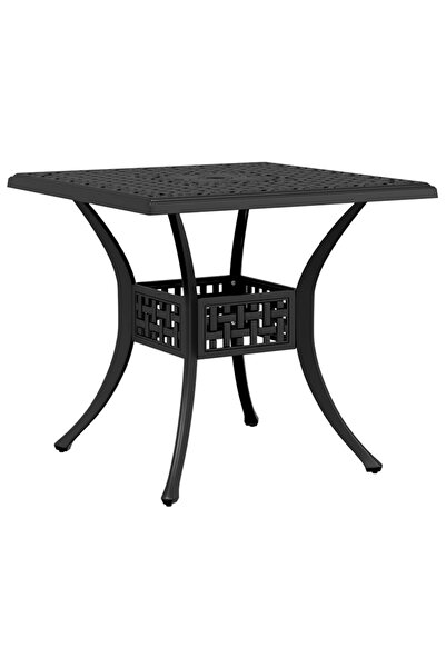 vidaxl Garden table, black, 80x80x75 cm, cast aluminum