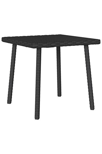 vidaxl Masuta de cafea de gradina dreptunghiulara neagra polirattan
