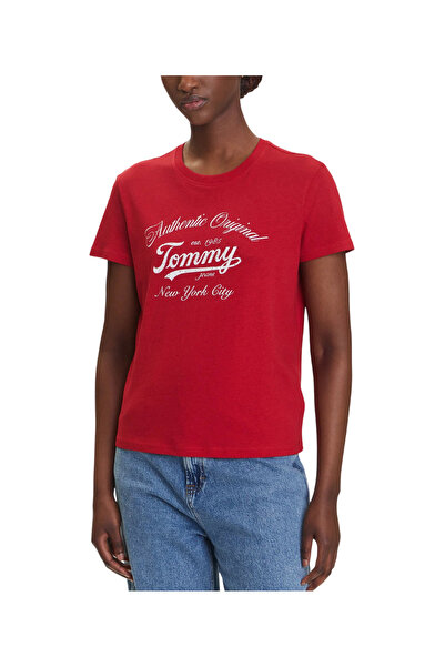 Tommy Hilfiger Γυναικείο T-shirt Κόκκινο Tommy Jeans DW0DW21404-XLE